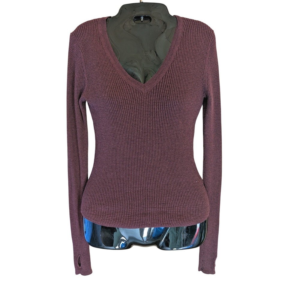 Margaret O'Leary Waffle Knit Thermal Top Women XS Gorpcore Granola Girl Layer